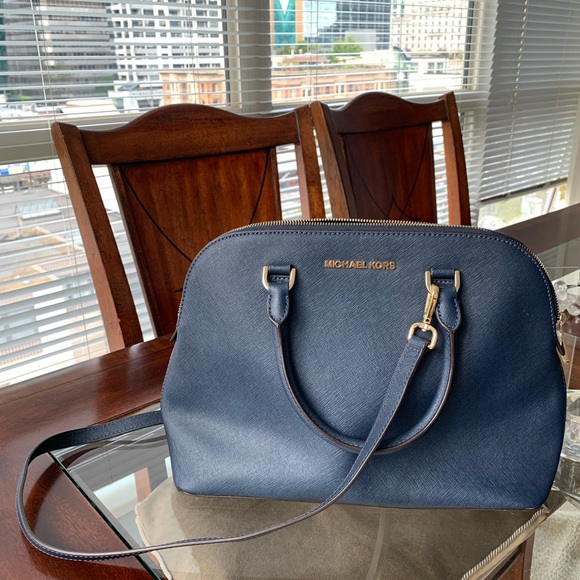 Michael Kors Dome Satchel Bag Emmy Saffiano Leather Medium Handbag - Picture 2 of 8